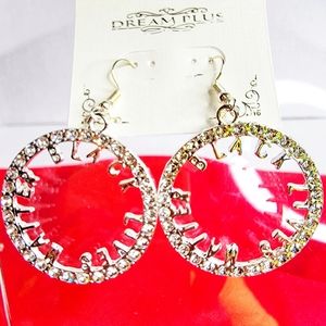 247506 New Dream Plus Silver/ Rhinestone Black Lives Matter Hoop Pierced…